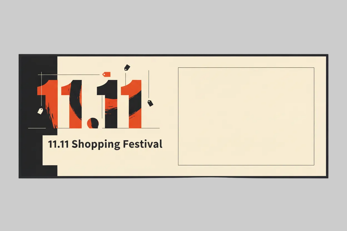 11.11 Shopping Festival banner without Chinese wording