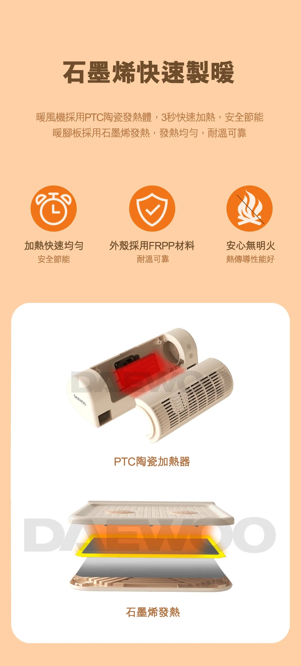 DAEWOO 烘腳暖風一體機