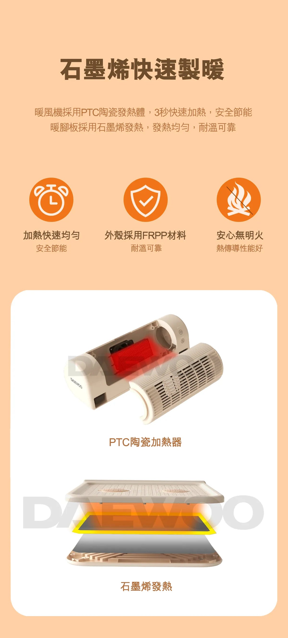 DAEWOO 烘腳暖風一體機
